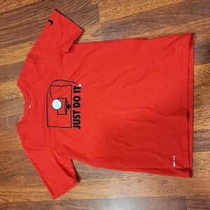 NIKE Kids Large L Red Just Do It Logo Tee T-shirt